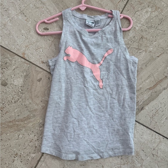 Puma Kids Gray Tank Top with Pink Logo size 6 - Picture 1 of 1